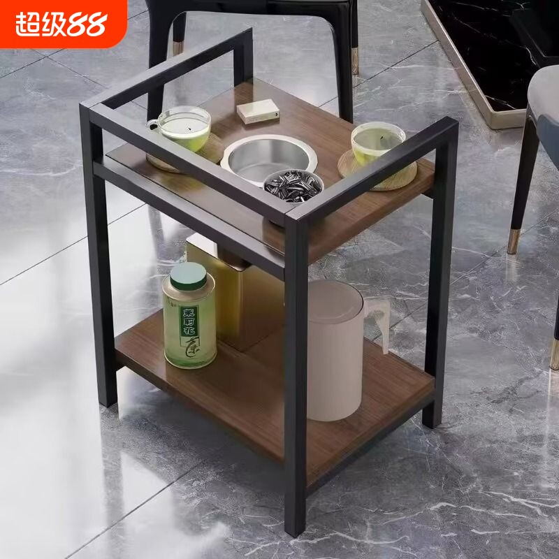 麻将桌棋牌室茶几茶水柜麻将机专用茶水架子可移动小边几烟灰缸图片