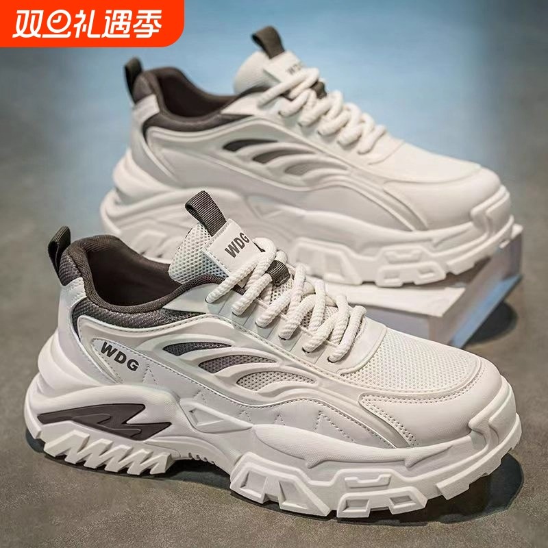 莆田男鞋夏季透气网面防臭复古百搭运动休闲跑步厚底增高老爹潮鞋