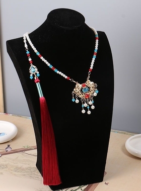 璎珞项链金锁配饰汉服马面裙女