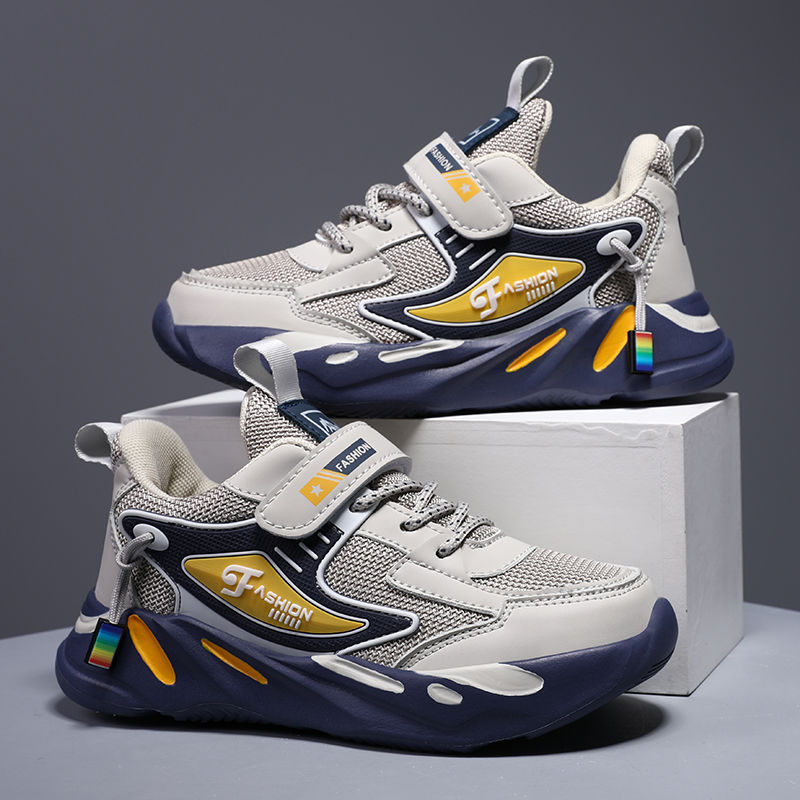 回力男童鞋中大童春秋网皮面运动鞋跑步鞋防滑儿童鞋子秋冬舒适