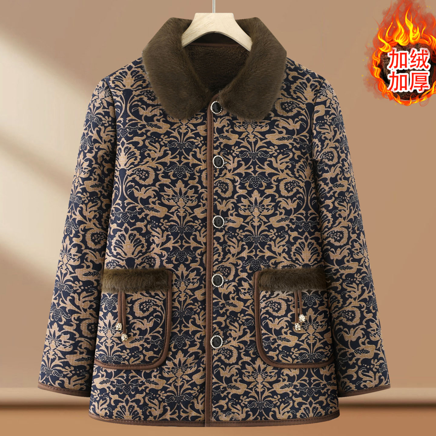 中老年妈妈秋冬外套奶奶上衣休闲