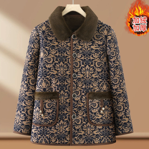 中老年妈妈秋冬外套奶奶上衣休闲