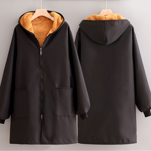 加绒加厚围裙女罩衣家用厨房耐磨保暖上班工作服外套男士 红色黑色