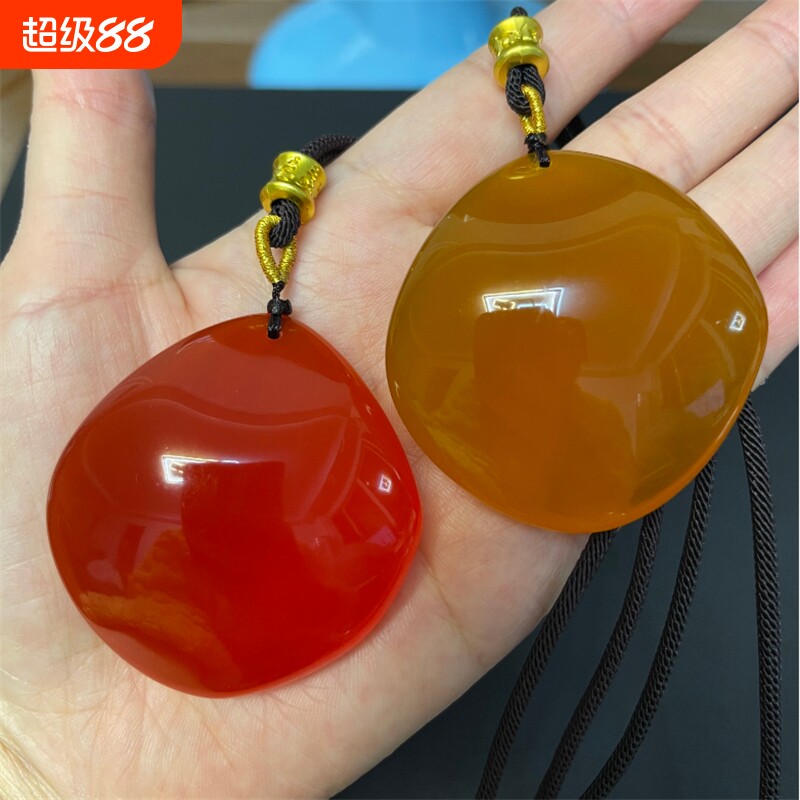 高品质压制鱼惊石青鱼石吊坠仿真成品鱼石吊坠手工打磨鱼石饰品坠