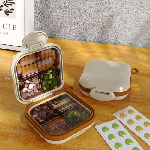 药盒日本密封避光便携式随身大容量食品级收纳盒防潮药物药片分类