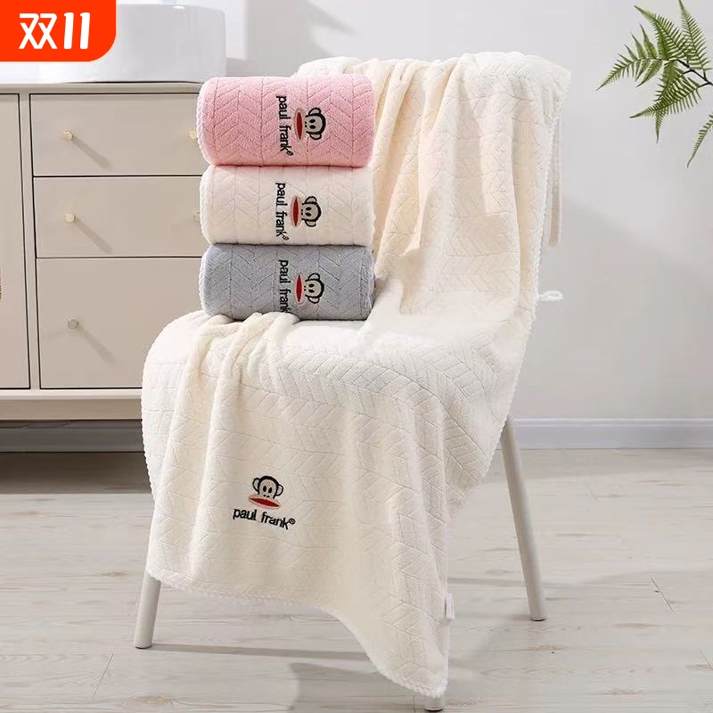 7A抗菌正品加厚绒卡通浴巾家用男女洗澡裹身柔软吸水不掉毛