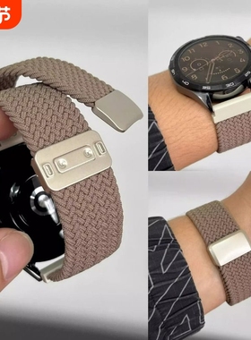 适用华为GT6代gt5编织磁吸回环表带gt4watch5小众GT3FIT4苹果S11高级感GT5pro手表watch3红色紫色卡扣黑色