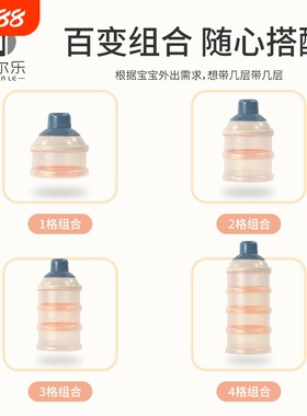婴儿奶粉盒外出分装盒宝宝辅食盒便携奶瓶食品级收纳盒米粉零食