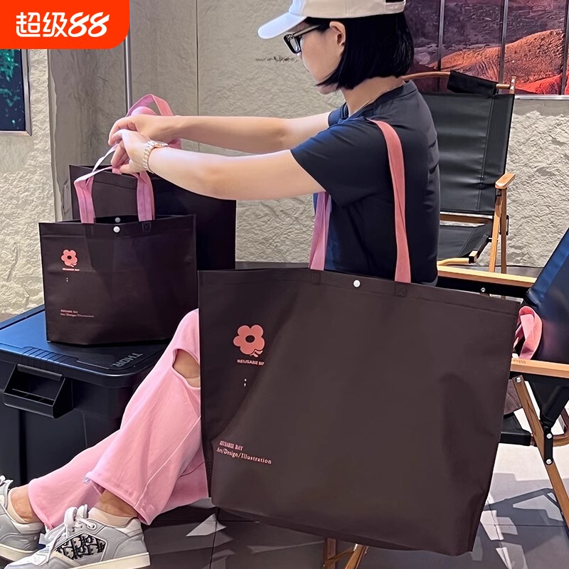 服装店无纺布手提袋大容量环保衣服购物袋手提打包袋高级批发超大