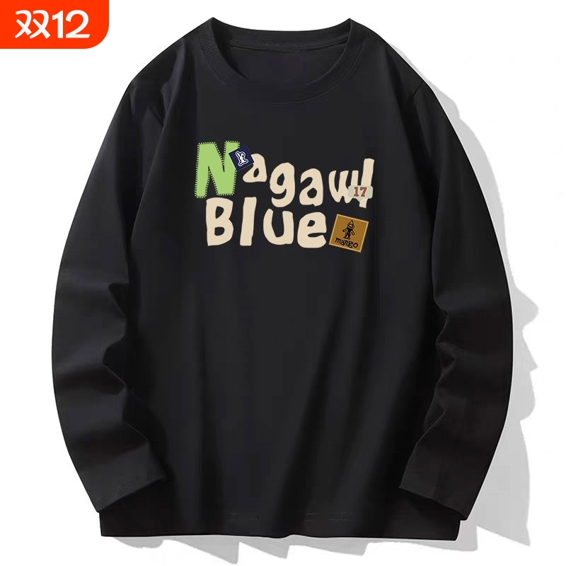 秋季男士印花潮流长袖T恤索罗娜内搭上衣服打底衫宽松体恤衫ins