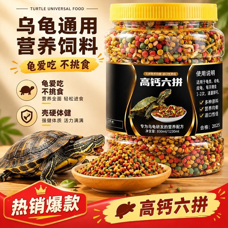 虾干营养龟粮小乌龟饲料颗粒通用型巴西龟鳄龟草龟专用粮食物幼龟