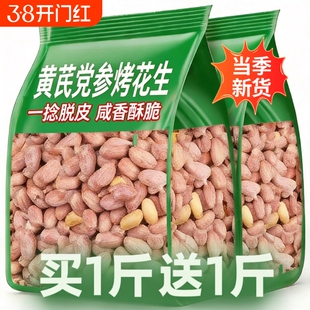 黄芪党参烤花生五香味花生米红皮大粒香酥零食坚果仁休闲现炒好吃