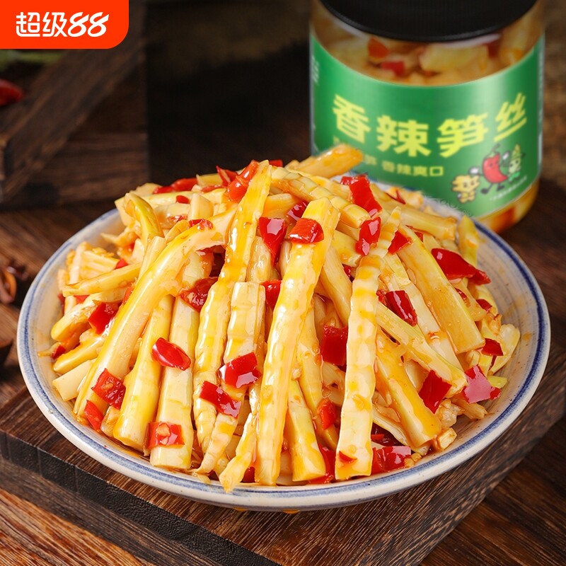 湖南香辣笋丝下饭菜开胃菜竹笋笋干笋子咸菜泡菜榨菜麻辣笋尖美味