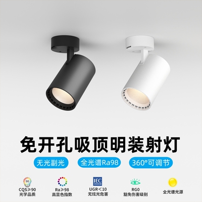 明装COB射灯家用店铺商用可调角度聚光吸顶筒灯天花灯客厅餐厅