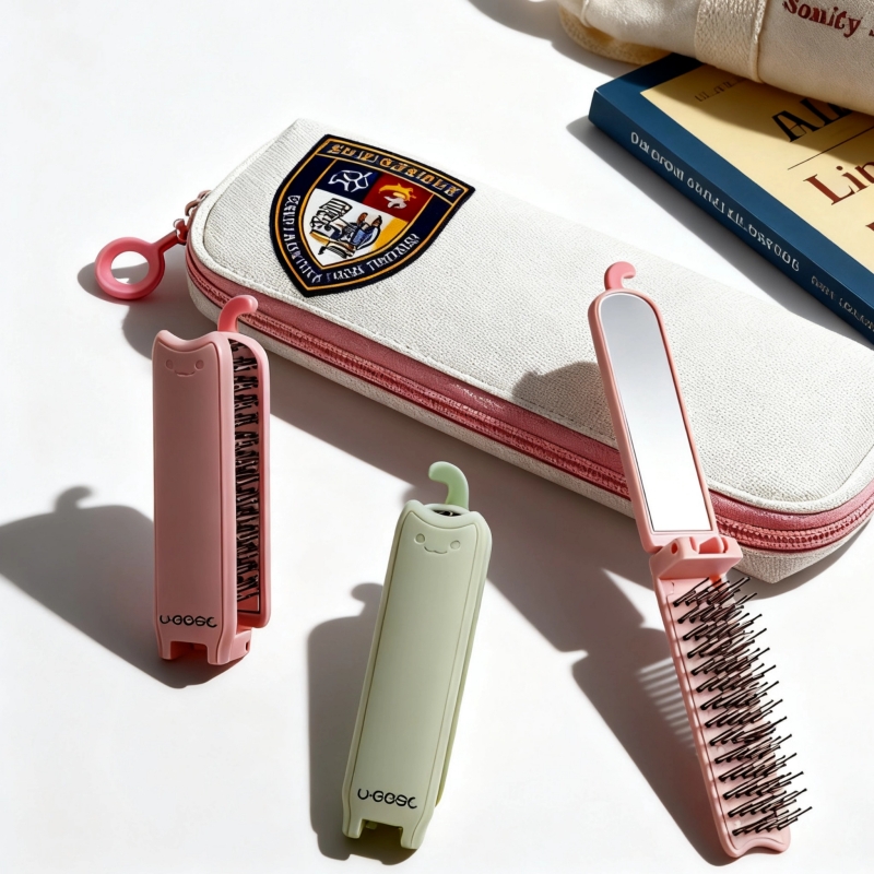 镜子学生便携带梳子送女朋友头发