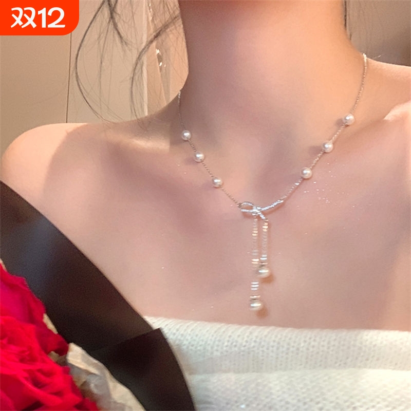 珍珠蝴蝶结项链女|超1.5万次加购