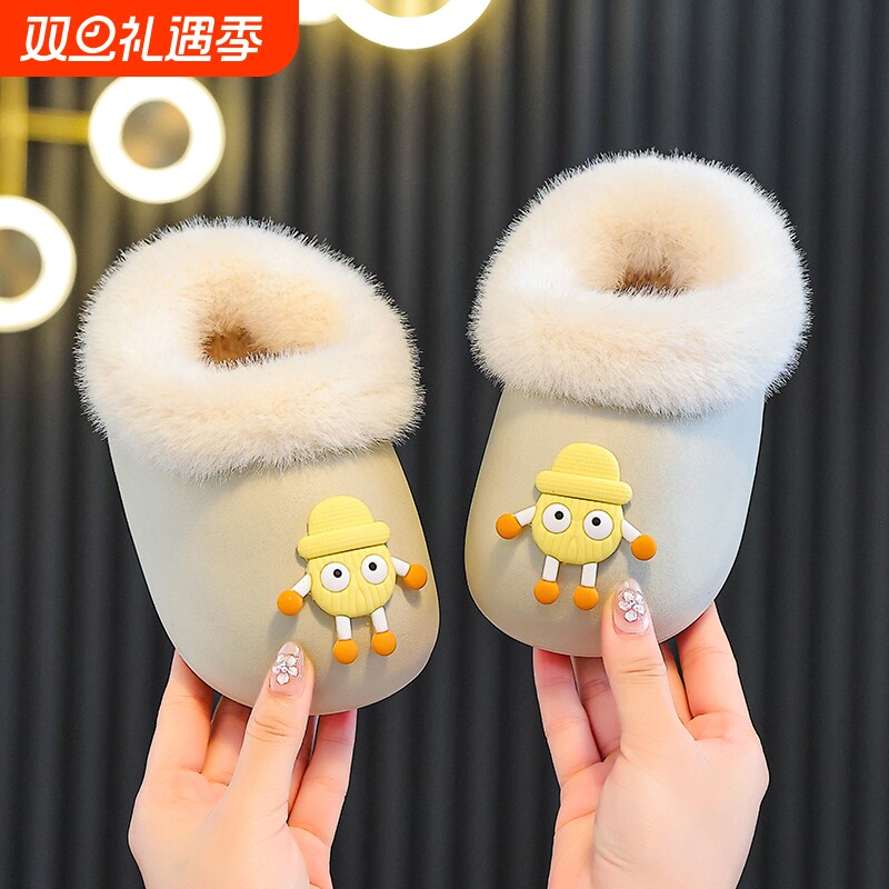 儿童棉拖鞋2025新款男童女童宝宝室内居家防水防滑小孩包跟棉鞋冬