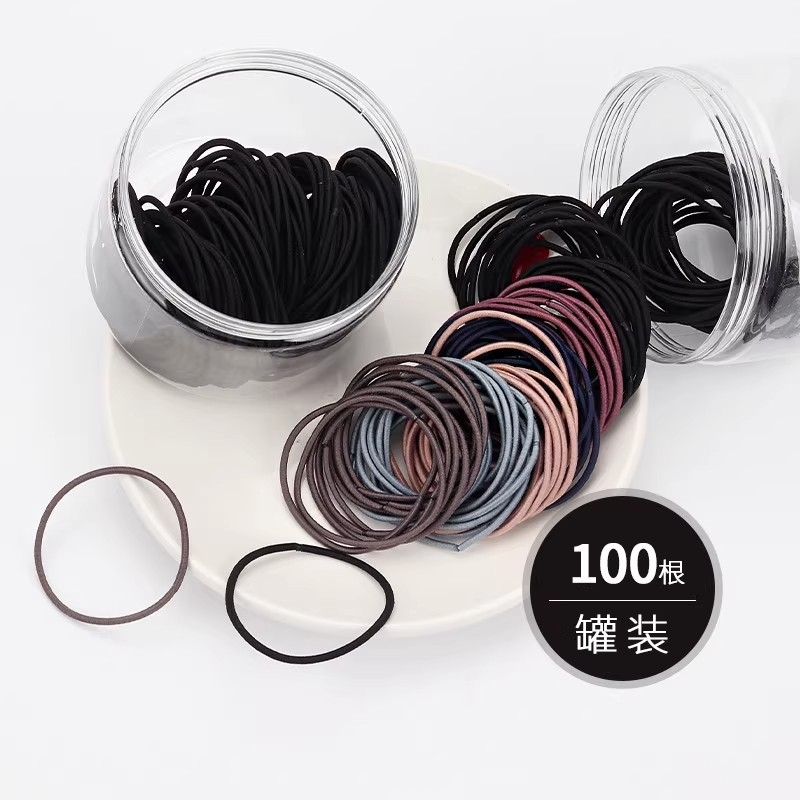 黑色基础款细橡皮筋发圈韩国头绳小清新森女系扎头发绳简约