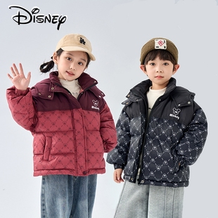 迪士尼童装儿童羽绒服加厚2025冬季新年男童女童黑金红色冬装外套