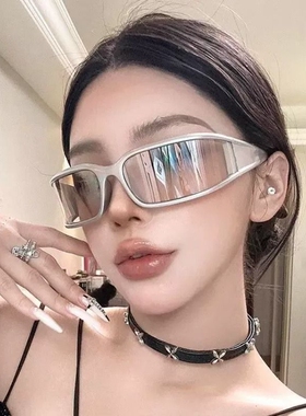 新款发箍运动墨镜女二合一未来科技感 y2k美式高颅顶头箍太阳眼镜