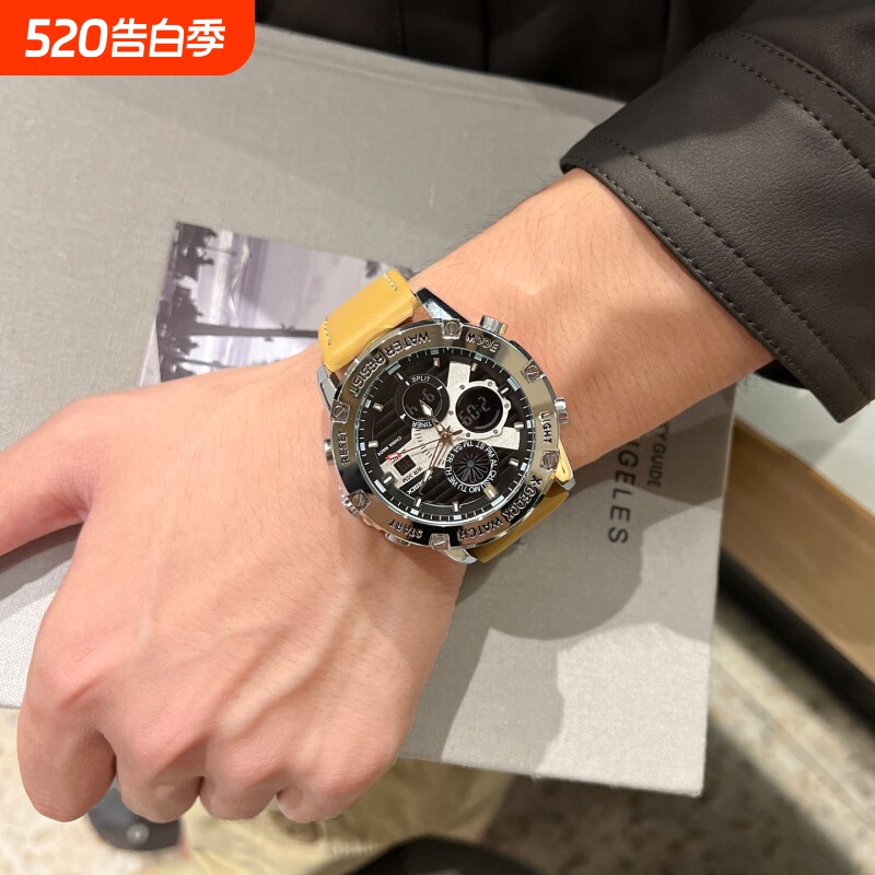 2025新款多功能手表男防水夜光腕表潮流百搭经典款男表高颜值电子