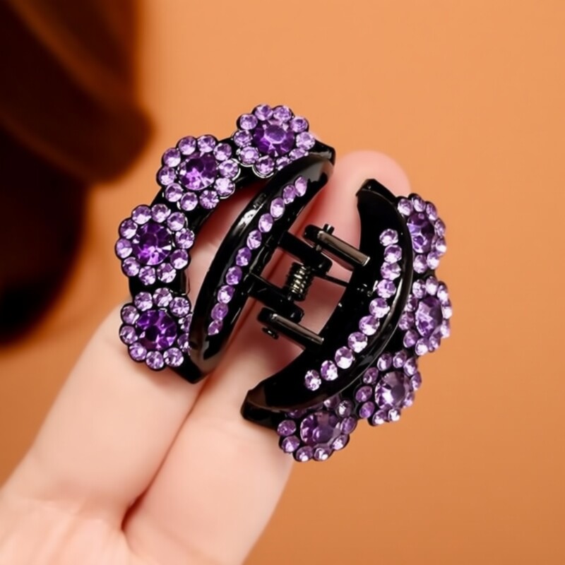 水钻发卡发夹新款女2025成人后脑勺中号鲨鱼夹半扎发抓夹妈妈头饰