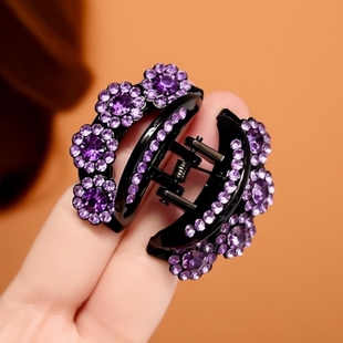 水钻发卡发夹新款女2025成人后脑勺中号鲨鱼夹半扎发抓夹妈妈头饰