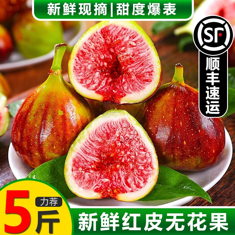 顺丰包邮 红皮无花果鲜果新鲜5斤现摘现发大果孕妇应季水果非青皮