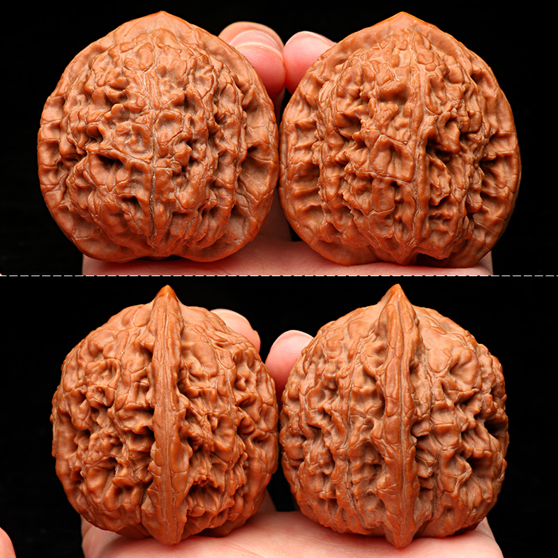 文玩麻核桃原色狮子头肉球南疆石男女随身盘玩手把件包浆龙纹老树