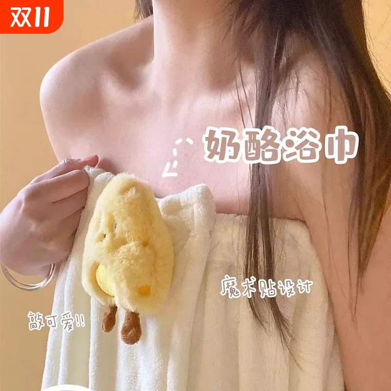 浴巾女款2025新款浴袍裹全身可穿式速干成人浴裙吸水不掉毛三件套