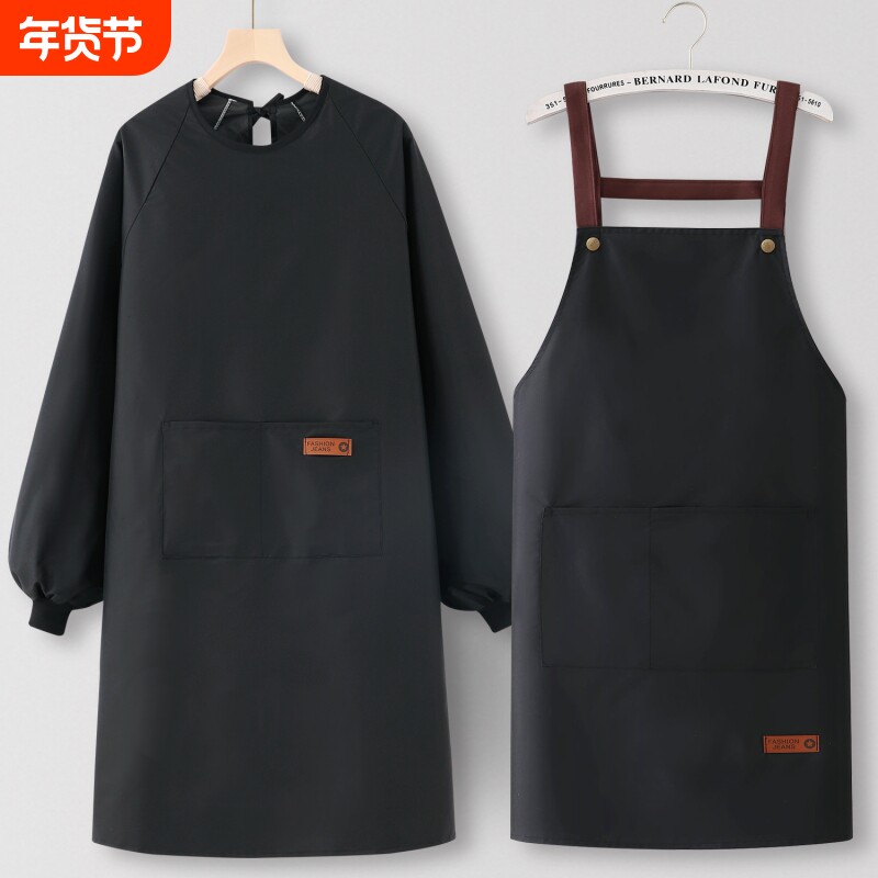 围裙厨房家用防水防油炒菜餐饮上班专用罩衣女新款工作服男加长