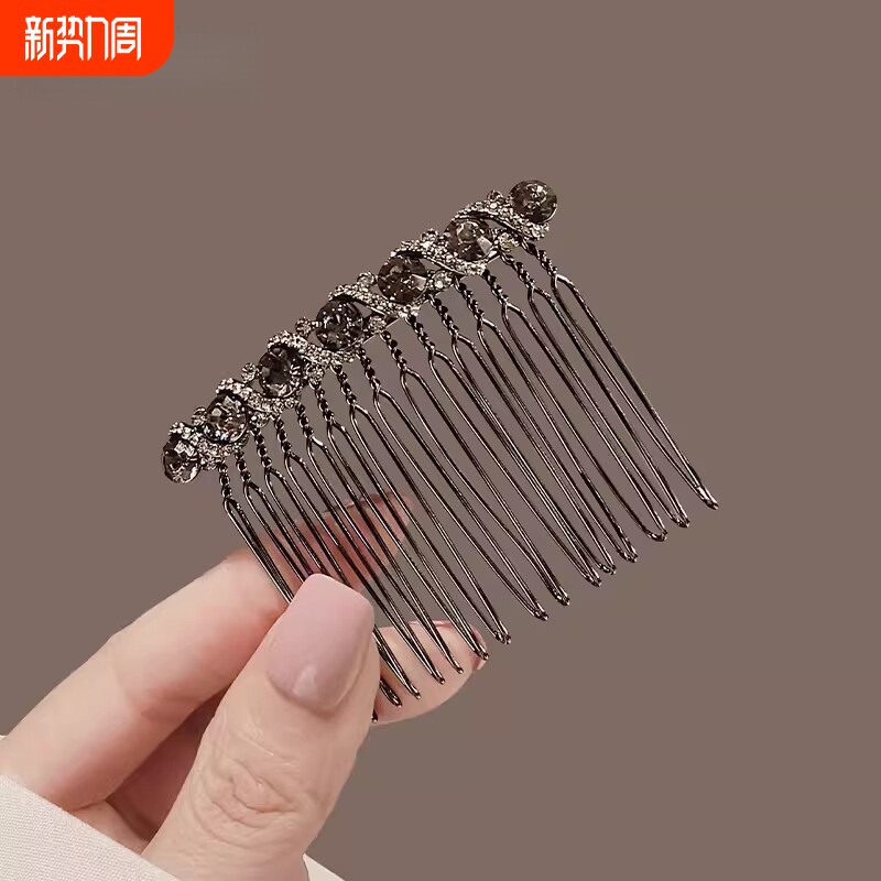 水钻倒插梳无痕发卡刘海夹高端盘发神器简约发夹女后脑勺卡子头饰