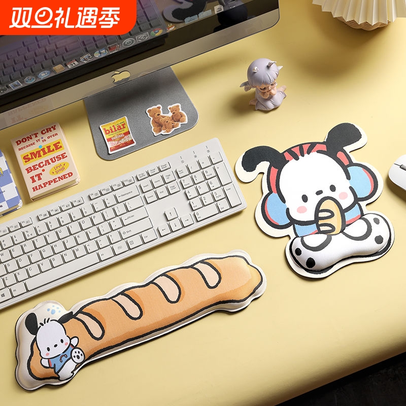 卡通帕恰狗立体护腕鼠标垫记忆棉护手腕垫办公键盘手托防滑桌面垫