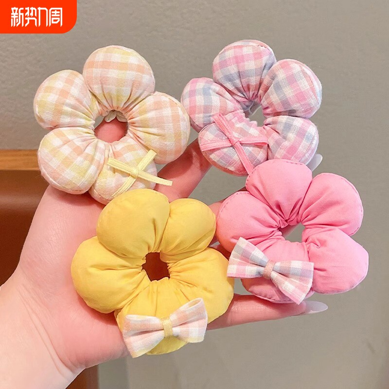 大肠皮筋不伤发高弹力花朵头绳女儿童丸子头彩色发圈马尾发绳头饰