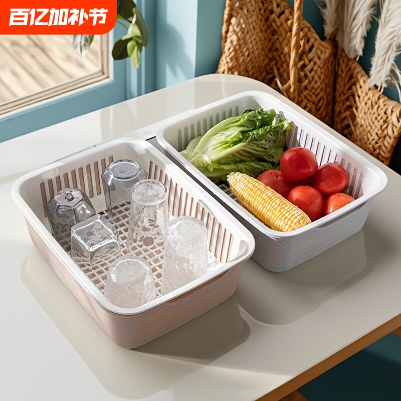 碗架碗筷收纳盒加厚碗柜塑料带盖厨房放碗碟餐具沥水架碗盘双层