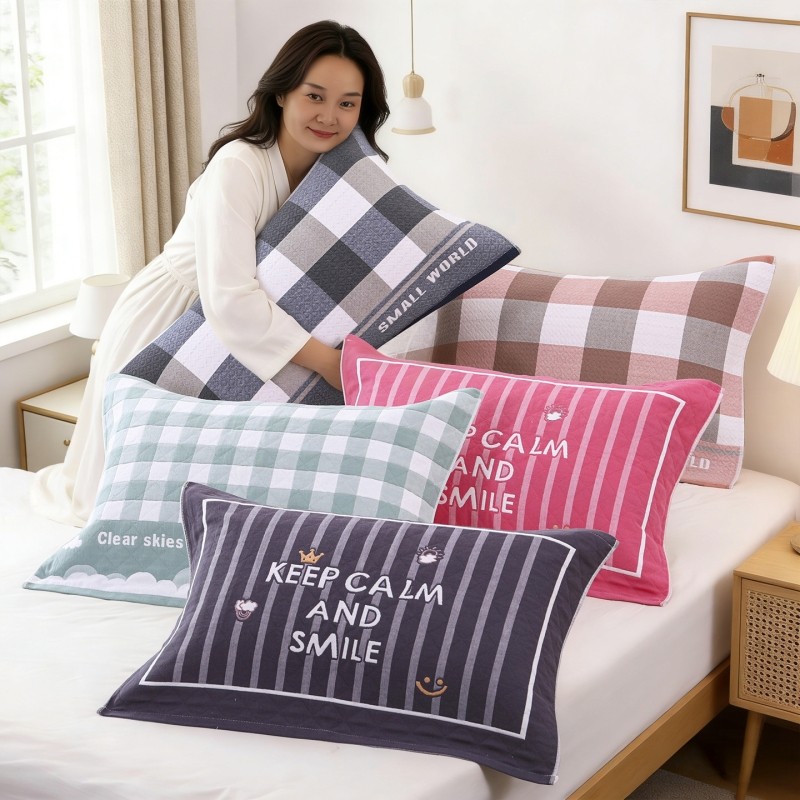 棉枕巾枕头巾一对装纱布加大加厚四季学生男成人情侣盖巾吸汗枕套