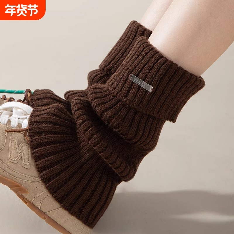 袜子女款针织腿套秋冬季防滑堆堆袜套冬加厚保暖中筒袜显瘦小腿袜