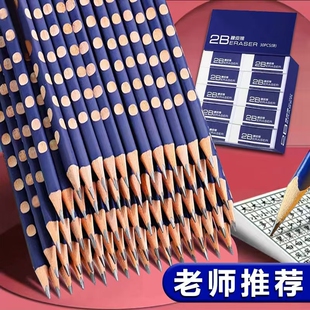 洞洞铅笔小学生专用一二年级2B铅笔矫正握姿幼儿园初学者大三角HB2比练字考试涂卡正品无毒写字海豚素描原木