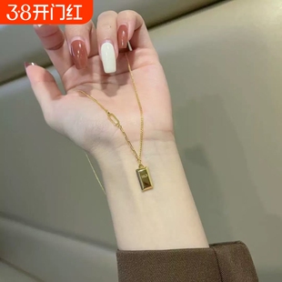 爆款不掉色项链女小金条小金砖吊坠2025仿越南沙金礼物八宝罗盘
