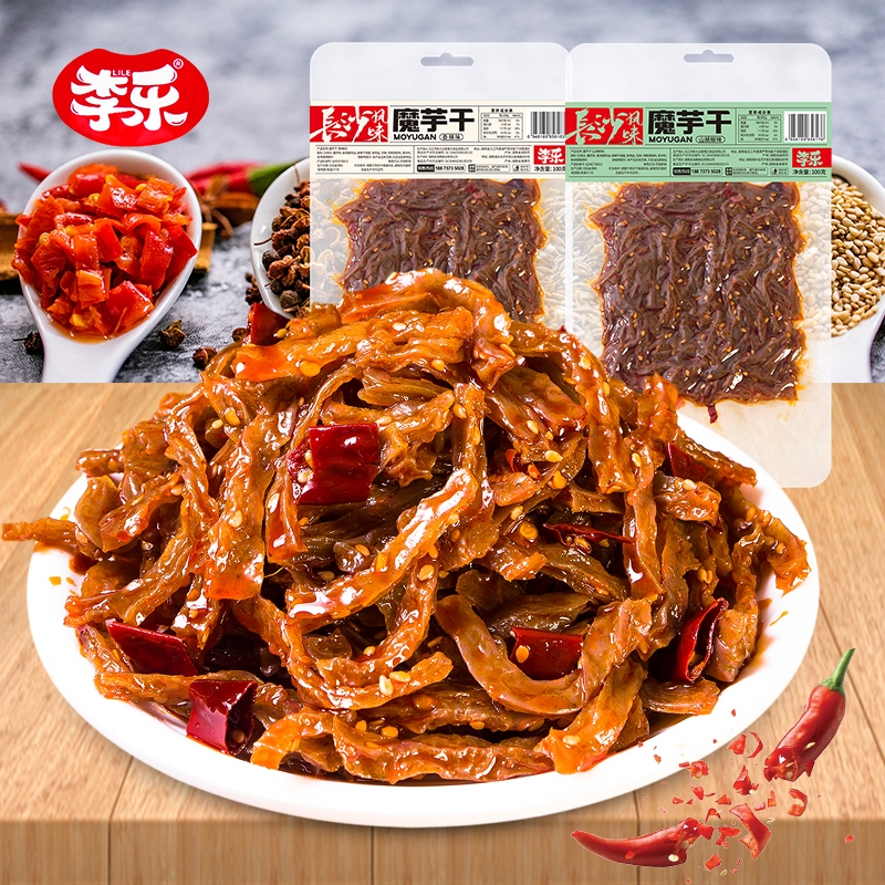 魔芋干100克1大包湖南特产超麻辣解馋魔芋爽素毛肚休闲零食辣味