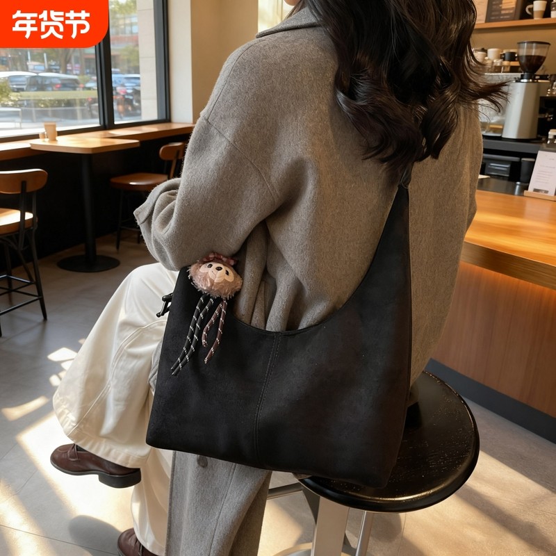 金玉鸟女包秋冬小众绒面高级感洋气时尚休闲单肩斜挎包纯色托特包,箱包皮具/热销女包/男包,托特包,淘宝优惠券,粉丝福利购,淘宝优惠卷