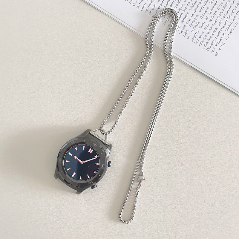 华为金属项链挂脖适用钛钢手表gt5链条GT4防丢吊坠watch4pro表带3