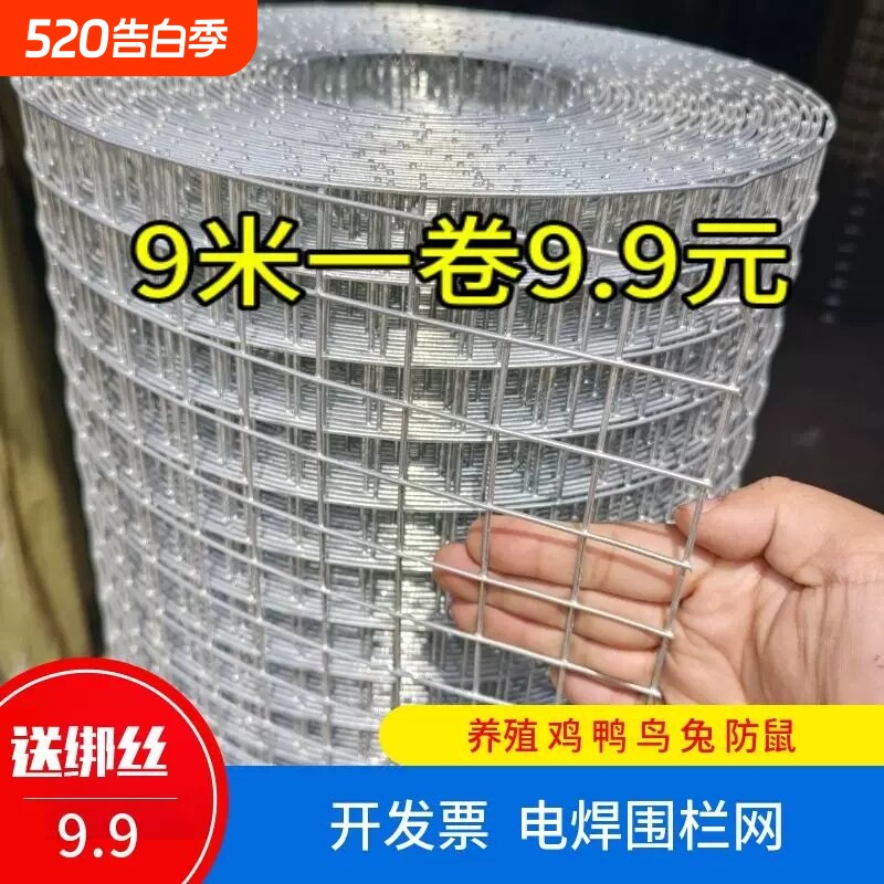 镀锌铁丝网围栏热镀锌养殖网格加粗防鼠阳台防护隔离栅栏钢丝网片