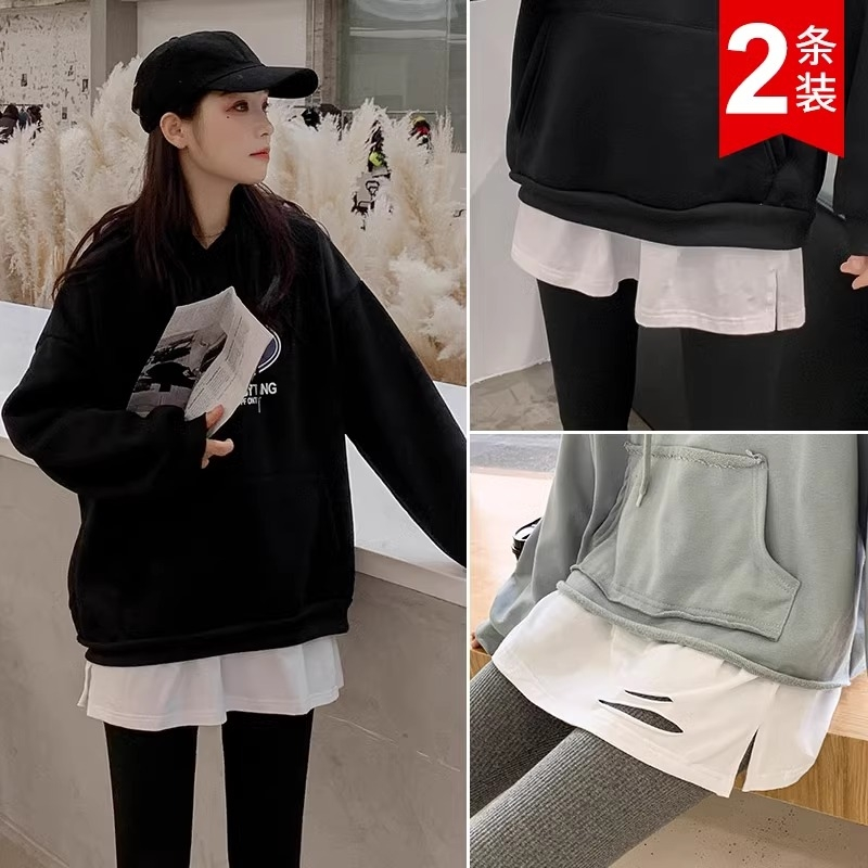 搭配卫衣女小白色遮胯半身裙叠穿内搭打底神器屁帘下摆秋冬遮屁股