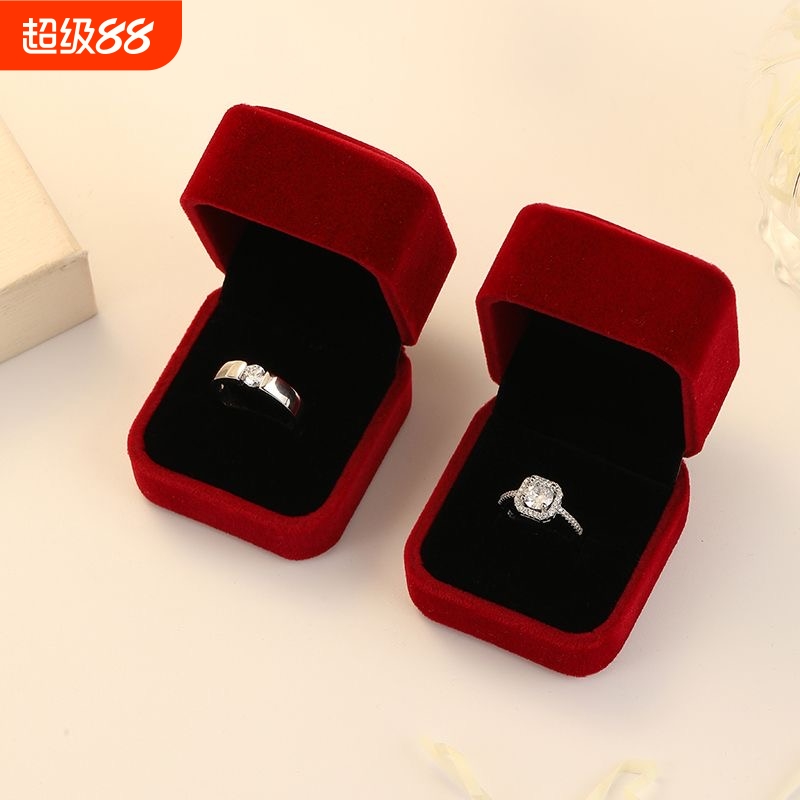 仿真假钻戒一对情侣结婚对戒活口可调节戒指求婚纱照礼仪式用道具