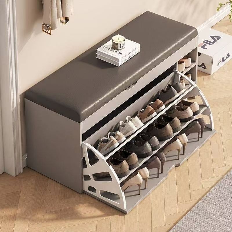 家用门口实木换鞋凳坐凳一体鞋架