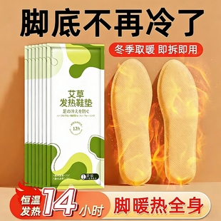 艾草自发热鞋垫女暖足贴宝宝热帖男保暖脚底冬季暖宝宝自加热充电