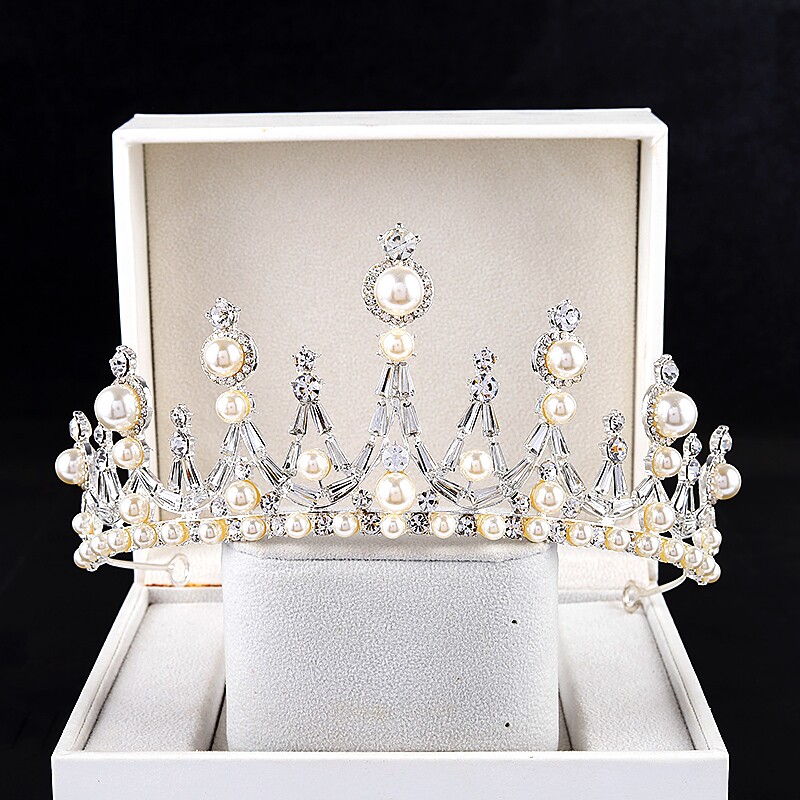 大气新娘结婚皇冠头饰合金水钻皇冠发饰超大气女王冠公主婚礼配饰
