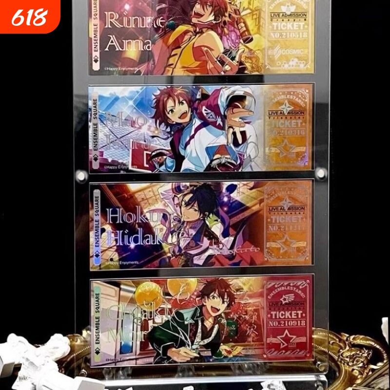 镭射票展示架凹槽防尘亚克力相框ins风收纳高透明玻璃卡片周年