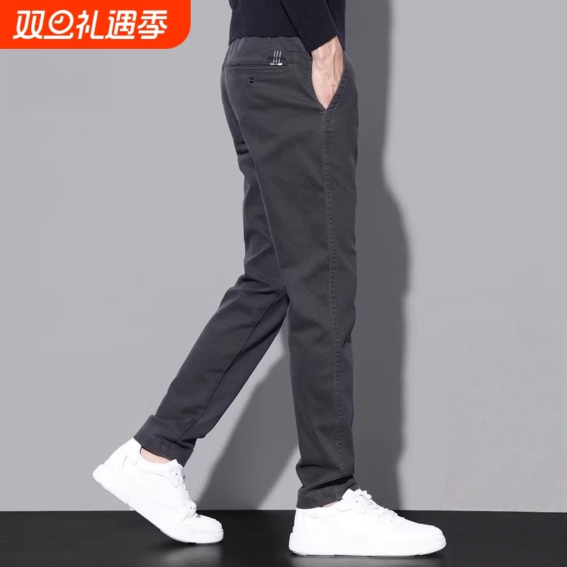 休闲裤男士2025年秋冬季新款黑色商务西裤潮流修身小脚长裤子男